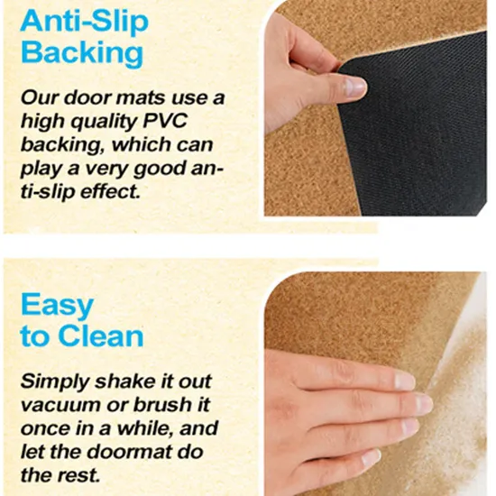 Faux Coconut Palm Entry Rug Non-Slip Scraping Dirt Coconut Mat