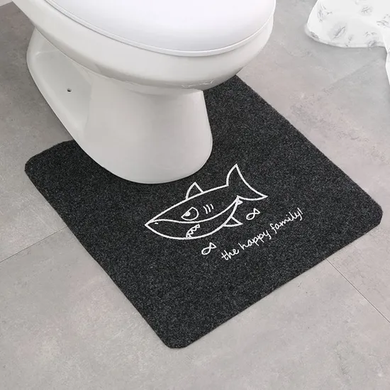 Fiber 0.4cm Colorfast Non-Slip Absorbent Home Toilet Floor Carpet Bath Rug