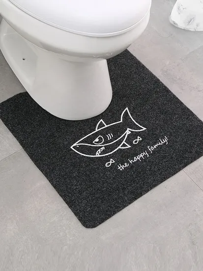 Fiber 0.4cm Colorfast Non-Slip Absorbent Home Toilet Floor Carpet Bath Rug