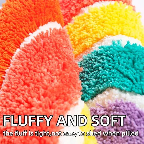 Flocking Microfiber Rainbow Shape Bath Mat