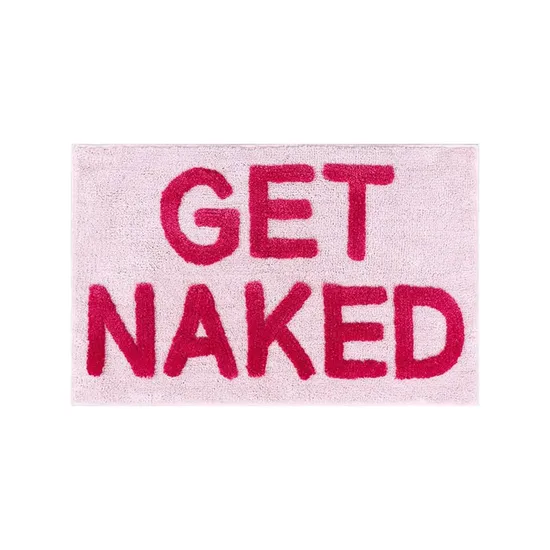 Flocking Microfiber Shaggy Non Slip Get Naked Bath Mat