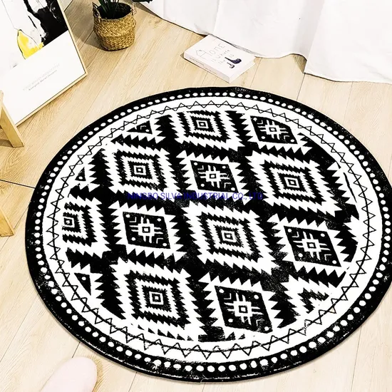 Modern Round Carpet Moroccan Bedroom Non-Slip Carpets Living Room Floor Mat