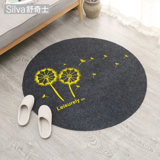 OEM Round Living Room Mat for Anti-Slip Rubber Backing Bedroom Mat