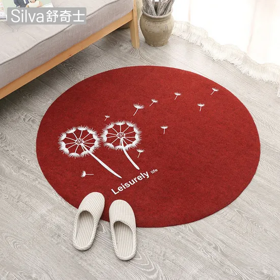 OEM Round Living Room Mat for Anti-Slip Rubber Backing Bedroom Mat