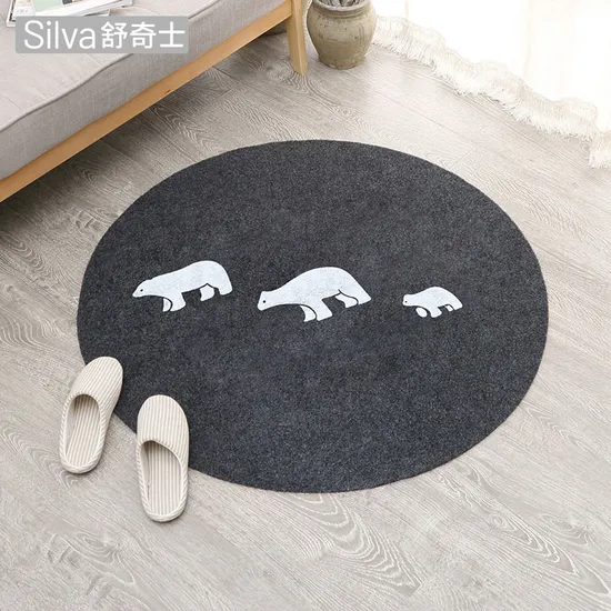 OEM Round Living Room Mat for Anti-Slip Rubber Backing Bedroom Mat