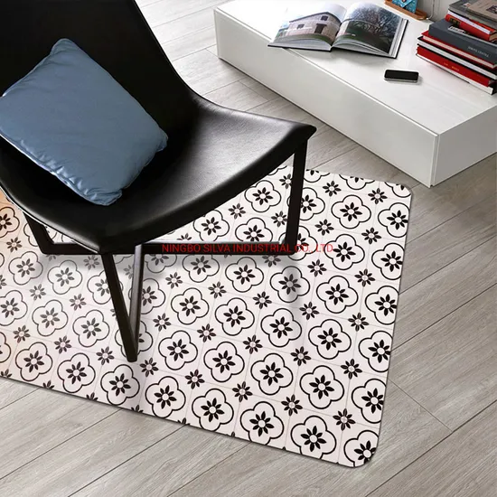 PVC Printed Soft Silicon Popular Anti Slip Office Floor Protection Chair Mat