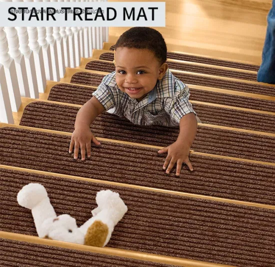 Striped Self-Adhesive Treadsafe Carpet Stair Treads Non-Slip Carpet Indoor