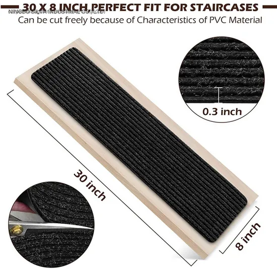 Striped Self-Adhesive Treadsafe Carpet Stair Treads Non-Slip Carpet Indoor