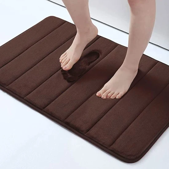 Water-Absorbing Logo Foot Mat Solid Color Non-Slip PVC Bathroom Floor Mat