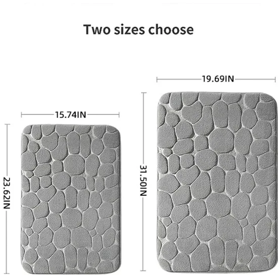 Water Absorb Memory Foam Cobblestone Bath Mat Anti-Slip Sponge bathroom Mat