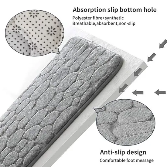 Water Absorb Memory Foam Cobblestone Bath Mat Anti-Slip Sponge bathroom Mat