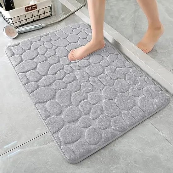 Water Absorb Memory Foam Cobblestone Bath Mat Anti-Slip Sponge bathroom Mat