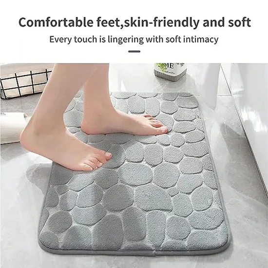 Water Absorb Memory Foam Cobblestone Bath Mat Anti-Slip Sponge bathroom Mat