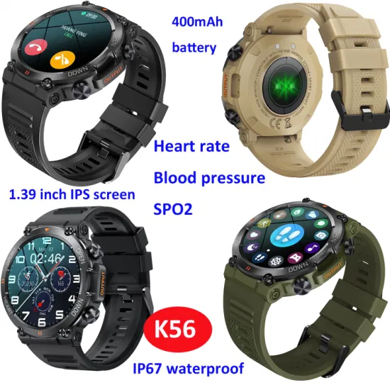 2024 BT Call Intelligent Reloj Smart Watch Band Long Standby Sports Bracelet for Men with heart rate blood pressure K56