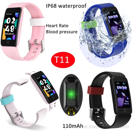 Hot Selling High Quality Bluetooth Smart Wrsitbands with Waterproof IP68 for Swimming T11