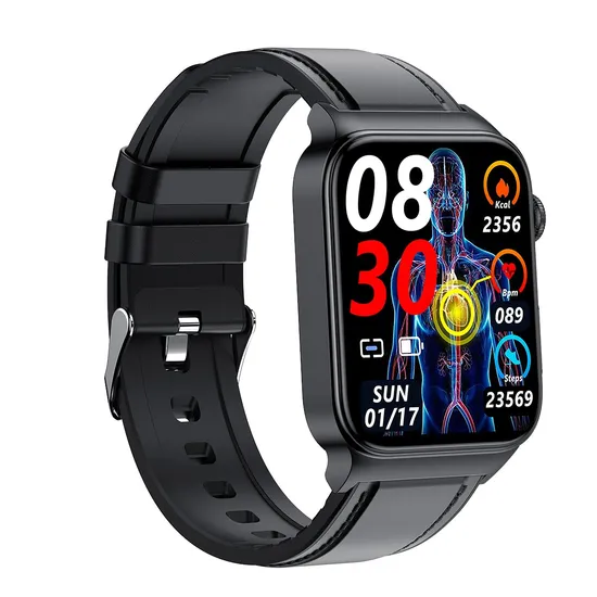 Sports Smart Watch Electrocardiogram Temperature Blood Oxygen Sleep Monitoring Blood Glucose ECG PPG Smart Watch E500