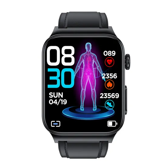 Sports Smart Watch Electrocardiogram Temperature Blood Oxygen Sleep Monitoring Blood Glucose ECG PPG Smart Watch E500