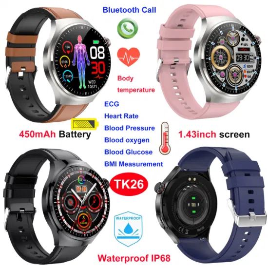 2024 Amazon Hot Sale IP68 waterproof Men Women Smart Sport Bracelet with Heart rate Blood pressure SPO2 body temperature monitor TK26