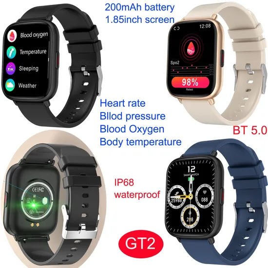 Activity Tracker Body Temperature Heart rate blood pressure IP68 Waterproof Music Control Fitness Sport Tracker Smartwatch GT2