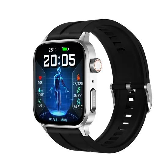 Fashion Design ECG PPG Blood Pressure Blood Glucose IP67 Waterproof Voice Call 1.85 Inch Body Temperature Bluetooth Smart Watch for Adults Health Care GT22