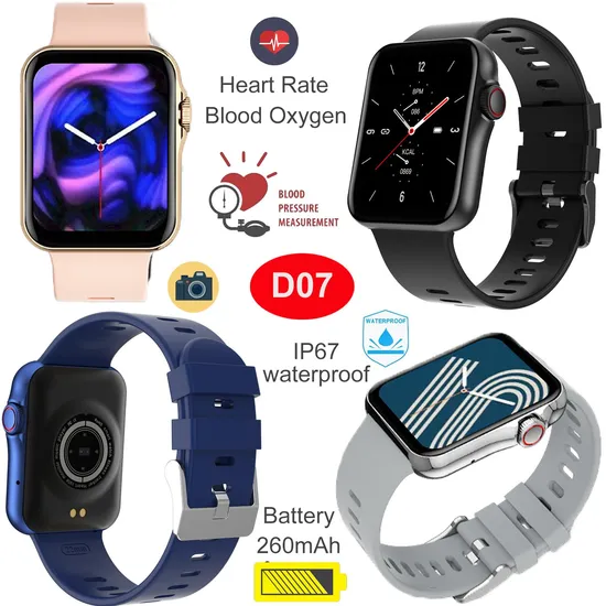 IP67 Precise Blood Pressure Monitoring Long Working Smart Bracelet with Bluetooth Call D07