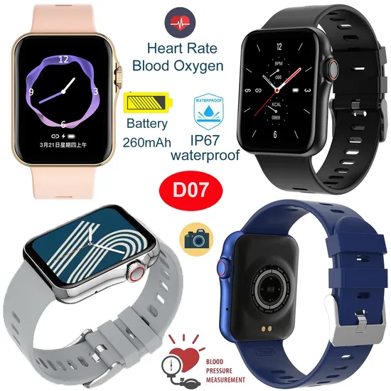 New China factory IP67 waterproof Smart Bracelet with HR BP for elderly healthcare D07