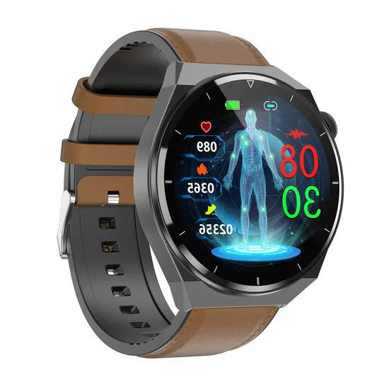 New Design ECG Bluetooth Round Screen PPG Heart Rate BP SPO2 Sport Fitness Smart Bracelet Watch TK20