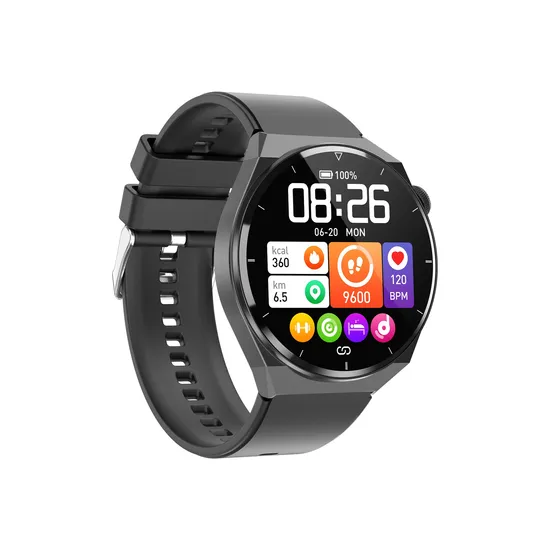 New Design ECG Bluetooth Round Screen PPG Heart Rate BP SPO2 Sport Fitness Smart Bracelet Watch TK20