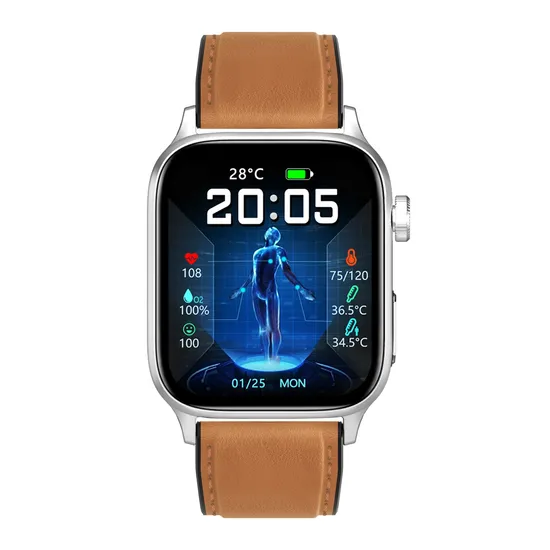 New Developed China Manufacture Smartwatch PPG ECG 1.85 Inch Bluetooth Call IP67 Water Resistance Bluetooth Smart Watch with HR BP Blood Oxygen Thermometer GT22