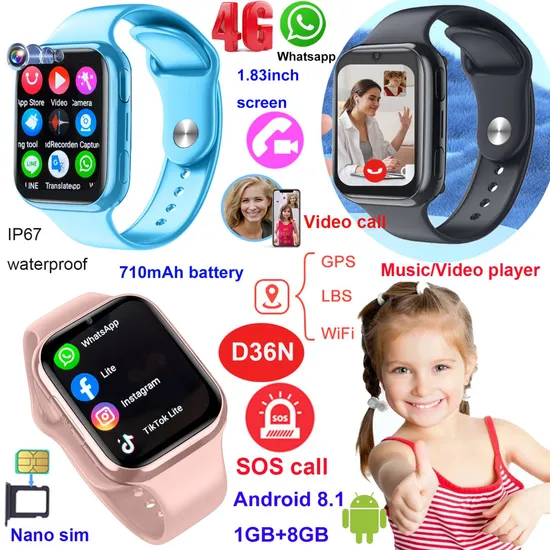 2024 Good Quality 4G Children Lightweight Locator GPS with Live Map Monitoring for Real Time Google Map Position D36N