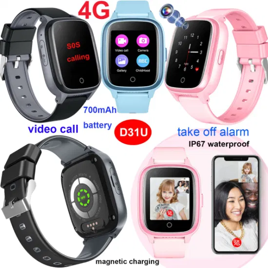 2024 New developed 4G IP67 water resistance Kids Children security Smart Watch GPS Tracking with removal detection video call D31U