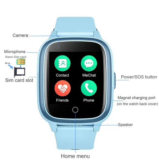 2024 New developed 4G IP67 water resistance Kids Children security Smart Watch GPS Tracking with removal detection video call D31U