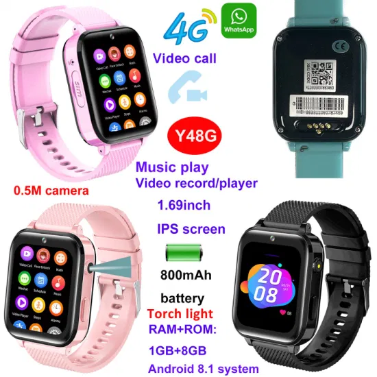 2024 New developed 4G Waterproof Kids Security Smart GPS Watch Tracker with remote snapshot for safety monitoring Y48G