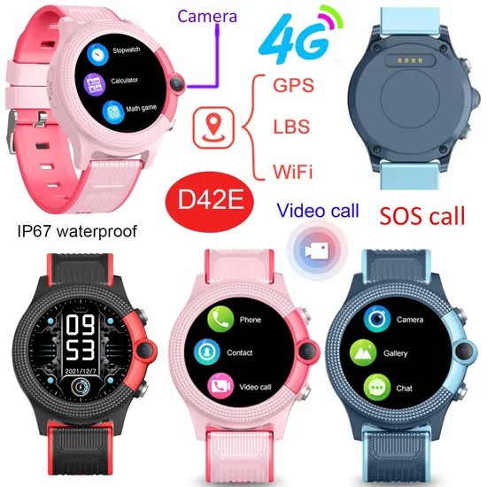 2024 new trendy design 4G LTE Child Kids school students Smart Watch tracker GPS with free video call D42E