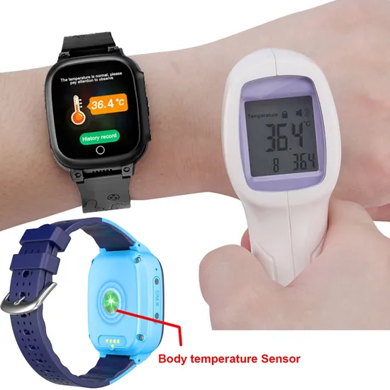 4G IP67 Waterproof China manufacturer mini Thermometer Safety Smart Kids Watch GPS Tracker with Body Temperature Video Call D51