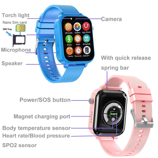 4G Waterproof video call Child friendly Kids personal security teenagers GPS Smart Tracker Watch Phone with safety zone setup D58