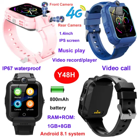 Best Selling 4G IP67 Waterproof Girls Child Safety Cell Phone Kids Watch Tracker GPS with Two Way video call dual camera Y48H