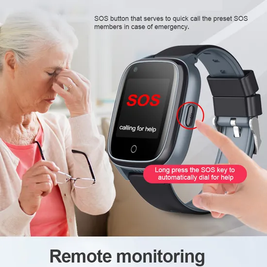 China Factory LTE IP67 Waterproof HR Blood Pressure SpO2 Monitor Senior Fall Down GPS Alert Smart Watch Tracker for Alzheimer Disease D41U