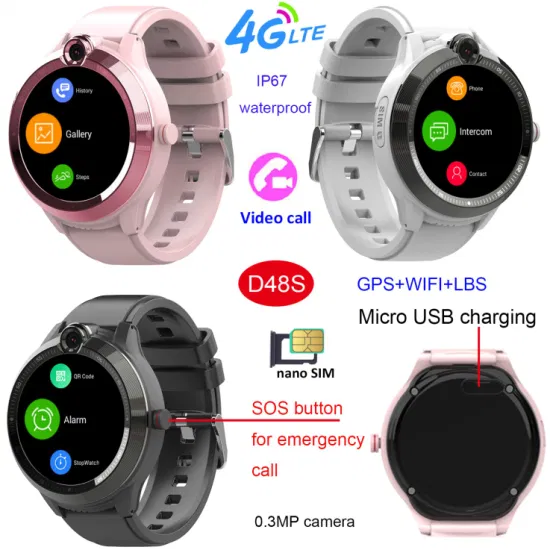 China Manufacture Quality IP67 waterproof 4G Children GPS Tracker with 2 way communication Voice chat video call D48S