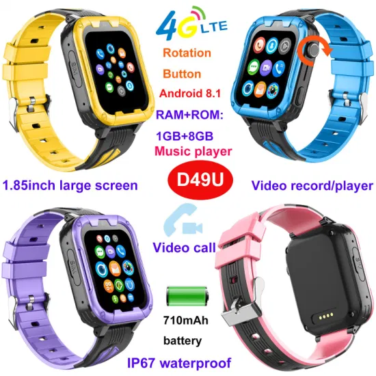 China manufacturer 4G LTE video call Water resistance slim design intelligent mobile phone GPS Watch Tracker with Wifi connectivity D49U