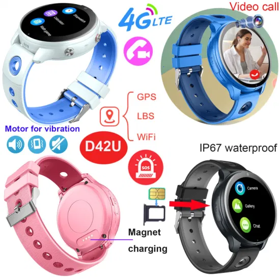 China manufacturer Accurate 4G video call Child Kids safety smart GPS Tracker watch Phone with wifi connectivity D42U