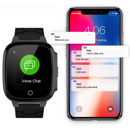 China manufacturer IP67 Waterproof 4G 2 Way Video Call Personal Security Smart Tracking GPS Tracker Phone Watch with Body Temperature D51S