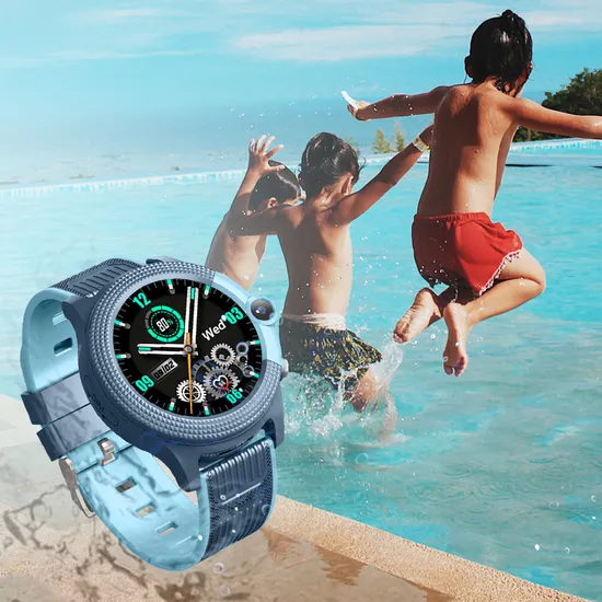 Fashion design 4G Waterproof IP67 Mobile GPS clock Smart Watch with video call for personal safety D42E