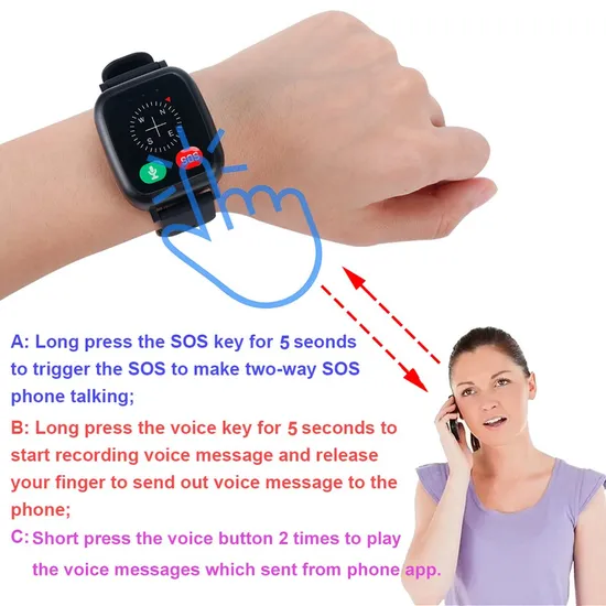 New Arrival 4G LTE IP67 Waterproof Senior Tracker Bracelet GPS with Body Temperature Heart Rate Y6U