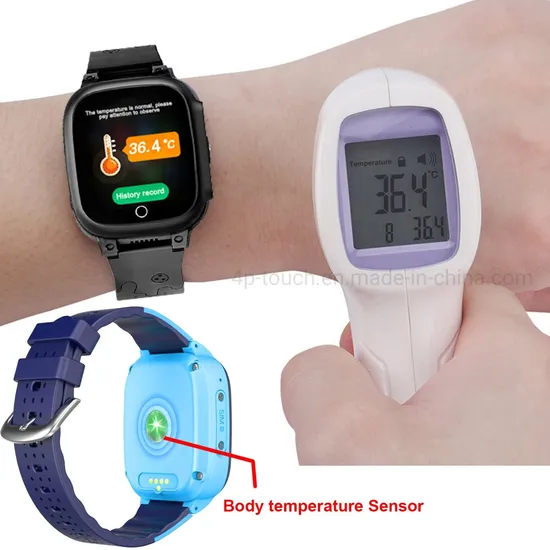 New LTE IP67 Waterproof Personal SOS Call Kids Body Temperature GPS Watch Tracker with HD Camera for Remote Snapshot D51