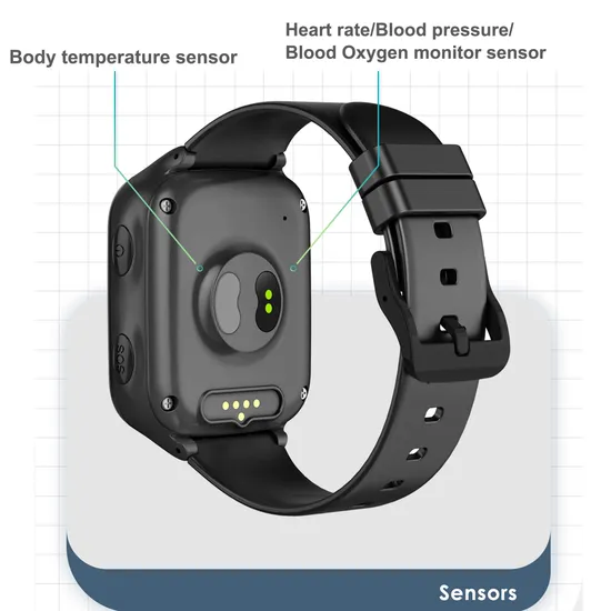 New design 4G IP67 water resistance fall down alert senior health care Personal GPS Watch tracker with video call HR BP Body temperature D44