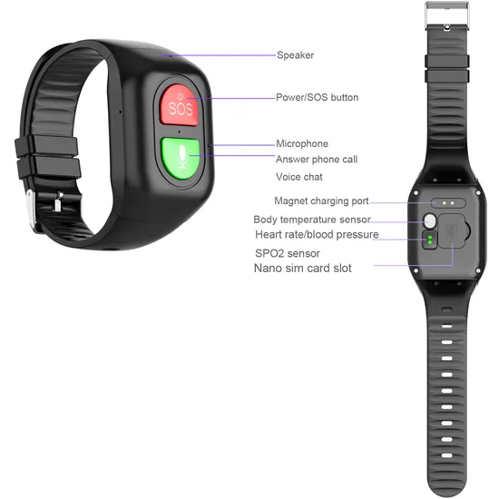 New developed IP67 water resistance 4G GPS Tracker Smart bracelet with thermometer heart rate blood pressure fall down notification Y6