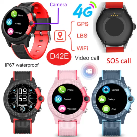 New launched 2024 school Children Boys girls Smart GPS Tracker Watch with video call for avoid kidnap D42E