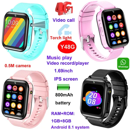 New launched 4G waterproof Colorful touch screen Children friendly GPS Tracking device with motor for vibration Y48G