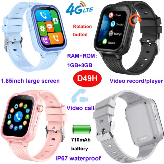 New launched China factory supply IP67 waterproof parental control Child friendly Watch tracker GPS with HD Camera for remote snapshot D49H